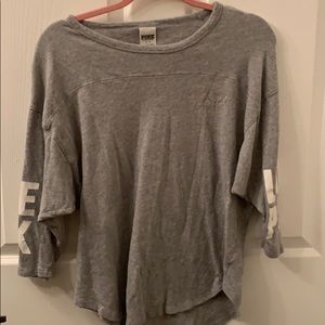 Pink Victoria’s Secret gray top